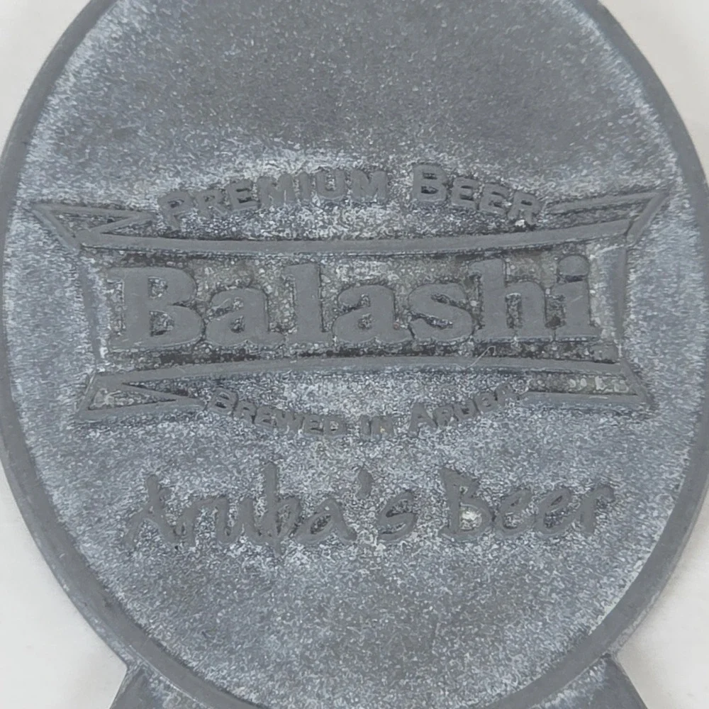 Balashi Aruba Beer Bottle Opener Keychain Grey Cast Metal Souvenir Brewed Aruba